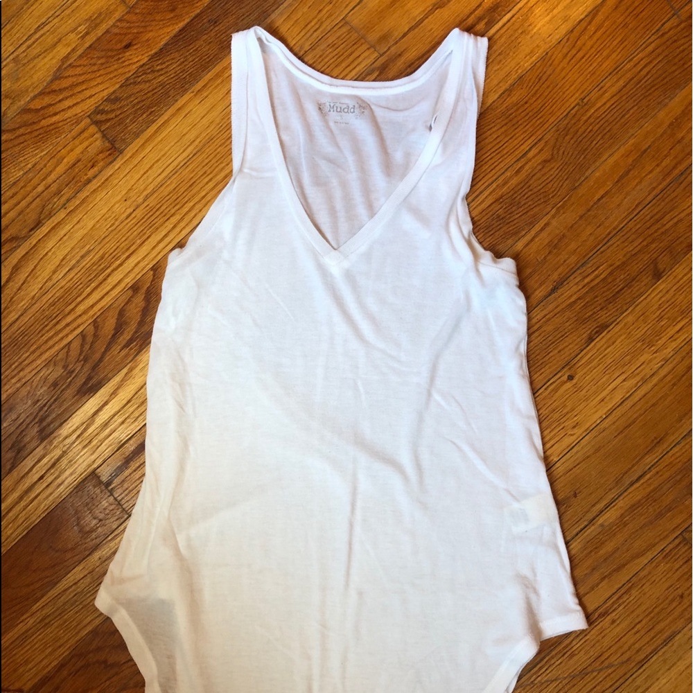 White V-Neck Tank